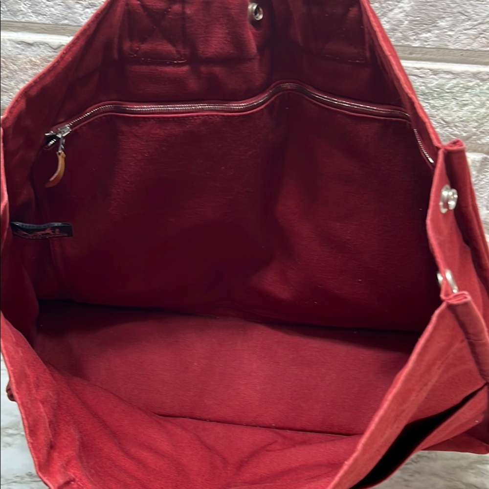 Hermès Fourre Tout MM Red Canvas Tote Bag - Picture 13 of 16